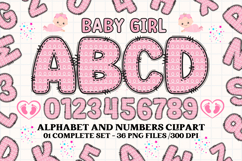 Baby Girl Alphabet, baby girl letters doodle, baby clipart Product Image 1