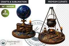 Cosy Witch's Apothecary magic Clipart PNG witchcraft graphic Product Image 1