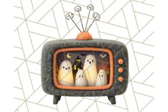 Retro Halloween Clipart Vintage PNG Graphics, 50s Holiday Product Image 2