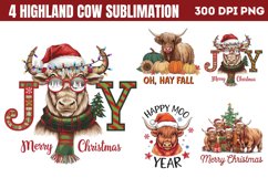 Highland Cow Sublimation PNG Product Image 1