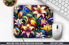 Flowers Mouse Pad Sublimation, Easter Mouse Pad PNG Product Image 1