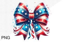 4th of July Big Bow Ribbon - Sublimation PNG Product Image 1