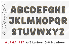 Black Denim Alpha Set. Letters Numbers Clipart. Product Image 2