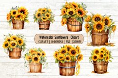 Watercolor Sunflower Clipart| sublimation PNG Product Image 1