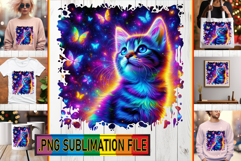 Vibrant TOTE BAG Magic PNG, Cat Product Image 1