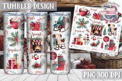 Sublimation Tumbler WRAP Christmas Design Quote Watercolor Product Image 1