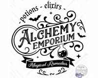 Alchemy Emporium | Round Halloween Svg | Door Hanger Sign Product Image 2