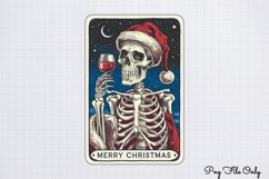 Funny Christmas Skeleton Tarot Cards Clipart PNG Product Image 1