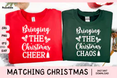 Matching Christmas Quote SVG | Cheer - Chaos Product Image 1