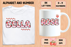 Coquette Strawberry Alphabet PNG Letters &amp; Numbers 300DPI Product Image 6