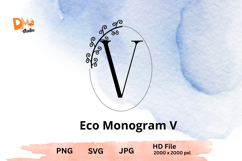 Eco Monogram Minimal Nature- Inspired Letter Set PNG SVG JPG Product Image 1