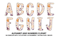 Halloween Alphabet Clipart PNG, watercolor letters doodle Product Image 2