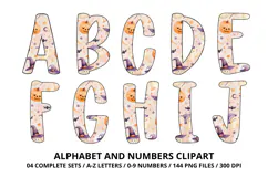 Halloween Alphabet Clipart PNG, watercolor letters doodle Product Image 2