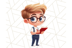 Boy Teacher Clipart, Classroom PNG, Cute School Teacher Art Product Image 16