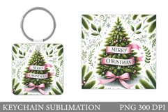 Christmas Tree Keychain. Christmas Keychain Sublimation Product Image 1