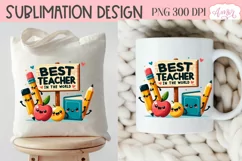Best teacher in the world Sublimation design PNG Product Image 3