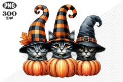 Halloween Cat And Pumpkin Sublimation - Clipart PNG Design Product Image 1