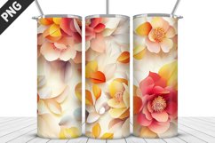 3D Flowers Tumbler Wrap | Sublimation Design | Tumble PNG Product Image 3