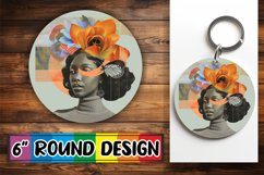 Round Design Abstract Black Woman Artistic PNG Product Image 1