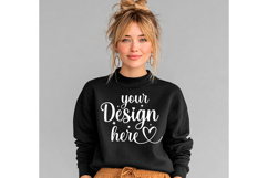 Gildan 18000 Black mockup, Gildan blank mockup Product Image 1