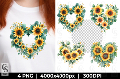 Sunflower Heart Clipart PNG Product Image 1