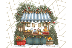 Cozy Christmas Market Stall Clipart PNG, Holiday Art Png Product Image 2