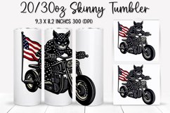 Cat Ride An American Flag - Tumbler Sublimation Design Product Image 1