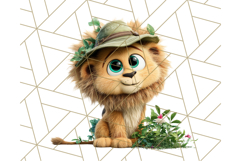Cute Safari Animal Clipart with Jungle Accessories Png Product Image 2