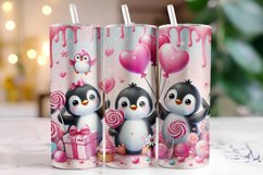 Penguin Valentine's Day Tumbler Wrap Sublimation Product Image 1