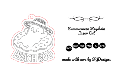 Summer Halloween Cute Ghost Keychain SVG Product Image 2