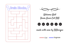 Tetris Puzzle Laser Cut SVG - Block Puzzle Game Product Image 2