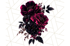 Gothic Floral PNG, Dark Aesthetic Flowers Clipart Print Product Image 2