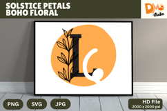 Solstice Petals Boho Floral Monogram Product Image 1