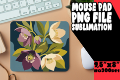 Cheerful MOUSE PAD Sublimation PNG, Flowers Product Image 1