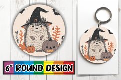 Fall Boho Animal Round Design Halloween PNG Keychain Product Image 1