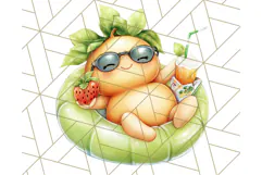 Tropical Tiki Friends PNG Clipart, Cute Summer Art Product Image 2