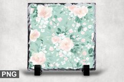Pastel Flowers Square Sublimation Slate Design Product Image 1