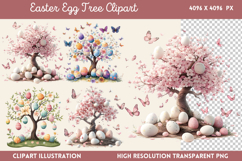 Easter Egg Tree Clipart PNG Product Image 1