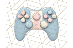 Pastel Gamer Girl Clipart PNG, Kawaii Gaming Elements Product Image 2