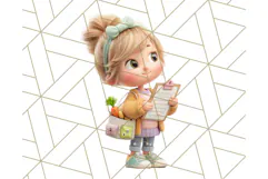Kawaii City Girl PNG Clipart, Soft Dreamy Style Clip Art Product Image 2