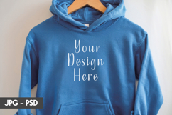 Blue Hoodie psd jpeg mockup Product Image 1