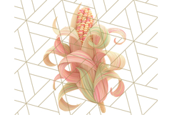 Fall Foliage Clipart PNG, Pink and Green Leaves Product Image 2