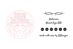 Halloween Round Sign Laser Cut SVG Product Image 2