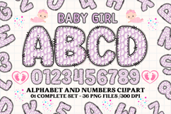 Baby Girl Alphabet, baby girl letters doodle, baby clipart Product Image 1