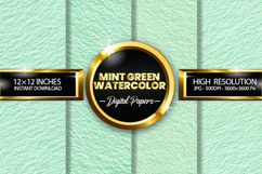mint green watercolor Digital Papers - 04 variations Product Image 1