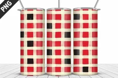 Red Plaid Tumbler Design | Valentine's Day Tumbler Wrap Product Image 5