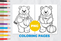 Teddy bear with a pumpkin Coloring Pages | Coloring book Product Image 1