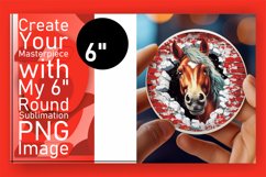 Horse Peeking Hole 3D Round Keychain Art Product Image 1