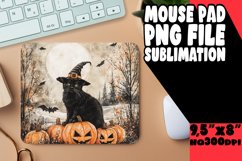 Spooky Black Cat Mouse Pad Design for Sublimation Product Image 1