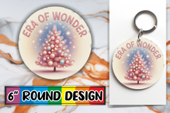 Cozy Keychain Round Design PNG, Holiday Product Image 1